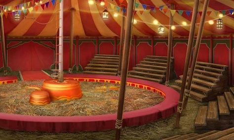 Distant Shores - Circus (Interior) Circus Tent Interior, Circus Interior, Anime Circus, Circus Props, Circus Background, Interior Concept Art, Kids Story, Circus Tent, Interior Concept