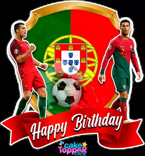 Cristiano Ronaldo to Print: Cake Toppers, Stickers, Pennants and+! Cristiano Ronaldo Cake, Ronaldo Cake, Ronaldo Birthday, Happy Birthday Football, Football Themed Cakes, Cristiano Ronaldo Portugal, Soccer Cake, Cristiano Ronaldo Manchester, Football Theme Party