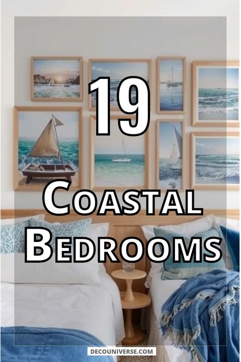 Transform your personal space into a serene coastal retreat with these 19 inspiring bedroom ideas. From nautical accents to soothing blues and natural textures, discover how to evoke the tranquil vibes of the beach. Create your perfect sanctuary that reflects seaside living, no matter where you are. Dive into the inspiration for a refreshing, beachy aesthetic! Coastal Guest Room, Beach Bedrooms, Coastal Bedroom Ideas, Beach Studio, Teal Bedding, Beachy Aesthetic, Seaside Living, Tranquil Retreat, Dark Furniture