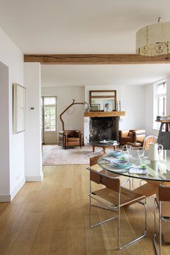 {Love this look!} Exposed Wood Ceiling Beams - The Inspired Room Midcentury Dining Room, Exposed Wood Ceilings, Beams Living Room, Timber Beams, Wood Beam Ceiling, Rustic Dining Room, Contemporary Dining Room, Exposed Beams, Exposed Wood