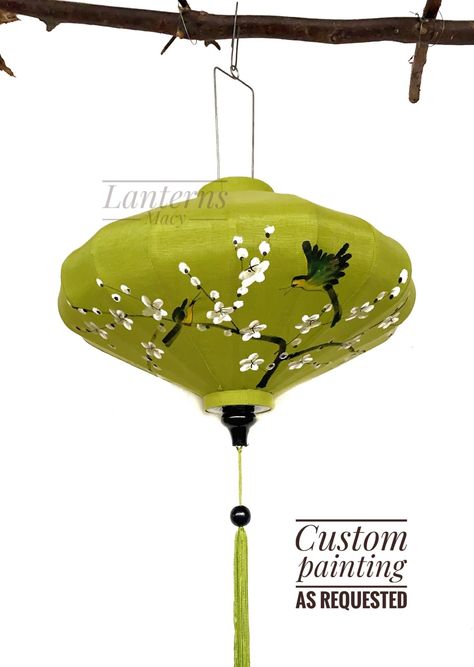 This lantern is made from bamboo frame and covered by fabric. It can be collapsed and opened easily. We can put light bulb inside for lighting. The lanterns can be used for many purposes like wedding decor, home decor, party outdoor decor, shop decor, restaurant decor, patio decor, dinning room decor... CUSTOMIZED YOUR LANTERN 1) SIZE (We measure by length of lanterns when we collapsed) #35cm 2) SHAPE (8 different shape for your choice) # Balloon # UFO # Apple # Apple upside down # Diamond # Dia Thai Lantern, Vietnamese Lanterns, Asian Lanterns, Painted Lanterns, Chinese Lamp, Balloon Lanterns, Fabric Lantern, Japanese Lantern, Small Balloons