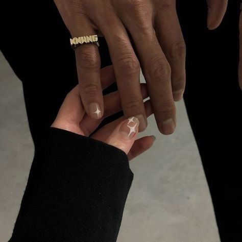 Bf Matching Nails, Nail Ideas For Couples, Newyear Nails, Couples Nails, Sparkle Nail Art, White Sparkle Nails, Matching Nails, Mens Nails, Minimalist Nail