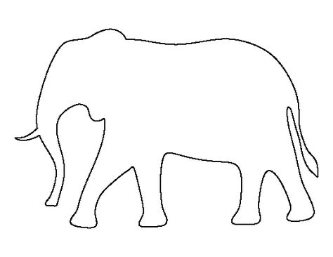 Elephant pattern. Use the printable outline for crafts, creating stencils, scrapbooking, and more. Free PDF template to download and print at http://patternuniverse.com/download/elephant-pattern/ Shablon Prints Ideas, Printable Elephant Template, Animal Outlines Templates, Elephant Template Printable Free, Animals Outline, Elephant Stencil, Printable Outline, Elephant Template, Elephant Outline