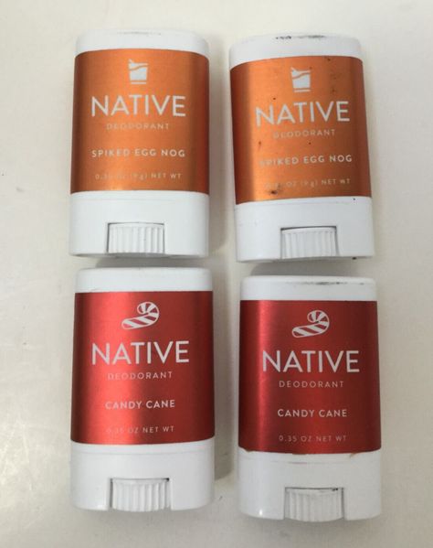 4 Mini Native Limited Edition Holiday Spiked Eggnog Candy Cane Deodorant .35 oz Eggnog Candy, Mini Deodorant, Bathroom Night Light, Spiked Eggnog, Native Deodorant, Egg Nog, Christmas Stuff, Night Lights, Wonderful Things