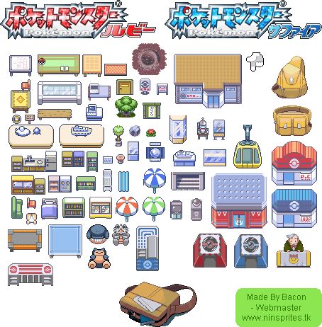 Game Boy Advance - Pokémon Ruby / Sapphire - Objects - The Spriters Resource Pokemon Items Pixel Art, Pokemon Shop, Cube Template, Sapphire Pokemon, Pokemon Rpg, Pokémon Ruby, Pixel Art Landscape, Video Game Sprites, Piskel Art