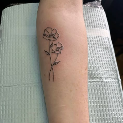 Two Violets Tattoo, Fineline Violet Tattoo, Violet Hand Tattoo, One Stem Flower Tattoo, Violet Tattoo Fine Line, Two Poppy Flower Tattoo, Violet Line Tattoo, Intertwined Flower Tattoo, Violet Tattoo Simple