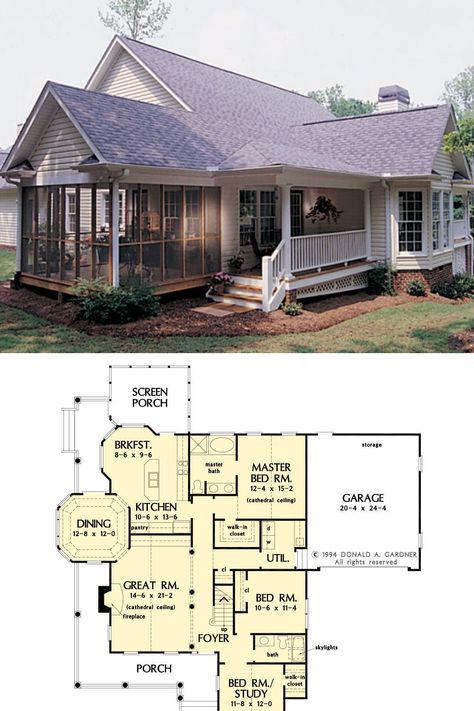 1 Story House Blueprints, Cottage House Floor Plans Layout, Cottage Layouts Floor Plans, Southern Homes Floor Plans, House Plans Cottage Farmhouse, 1 Story House Aesthetic, Garden Home Floor Plans, Farmhouse Ranch Style Homes Plans, Farm Cottage House Plans