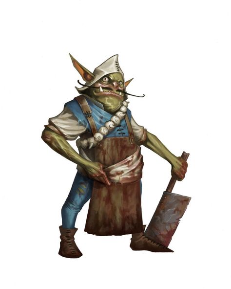 Goblin Chef, Goblin Art, Fantasy Races, Dungeons And Dragons Characters, Dnd Art, D&d Dungeons And Dragons, Fantasy Rpg, Dnd Characters, Character Portraits