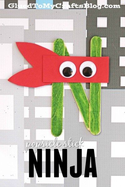 "N" is for Ninja - Popsicle Stick Kid Craft Idea Ninja Crafts, Letter N Activities, Preschool Letter Crafts, Daycare Curriculum, Preschool Assessment, Kids Craft Ideas, Alphabet Crafts Preschool, Abc Crafts, Wooden Craft Sticks