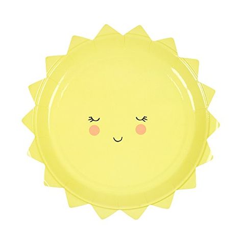 Meri Meri Sun Shape Paper Plates (12 ct) Assiette Design, Décoration Baby Shower, Sun Paper, Sunshine First Birthday, Sunshine Birthday Parties, Smiling Sun, Sunshine Baby Showers, Sunshine Birthday, Happy Sun