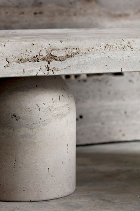 Studio Twenty Seven showcases furniture made from Italian limestone Stone Bench, Concrete Furniture, Design Del Prodotto, Furniture Hacks, Furniture Details, Stonehenge, Furniture Inspiration, Interior Furniture, French Design