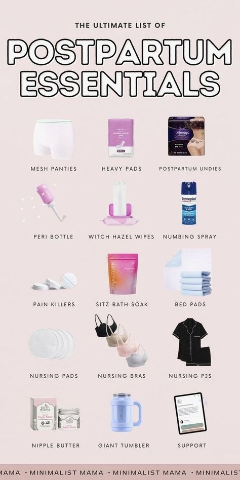 Postpartum Kit, First Time Mom Tips, Diy Postpartum, Postpartum Recovery Kit, Mom Checklist, Postpartum Must Haves, Essential List, Postpartum Care Kit, Postpartum Essentials