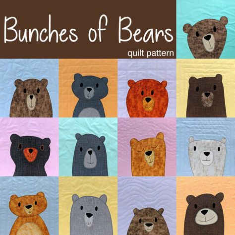 Choosing a Quilt Pattern - Shiny Happy World Sewing Crafts Ideas, Crochet A Bear, Bear Ideas, Cutest Crochet, Quilt Layers, Sewing Quilts, Animal Ideas, Kids Quilts, Applique Ideas