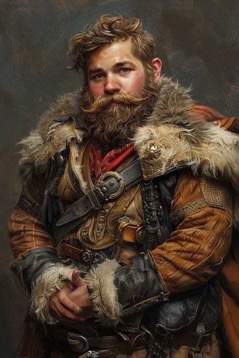 Scottish Character Design, Full Body Character Poses, Asian Dnd Character, Gnome Ranger, Noble Clothes, Snow White Characters, Serious Expression, Casting Shadows, Beard And Mustache