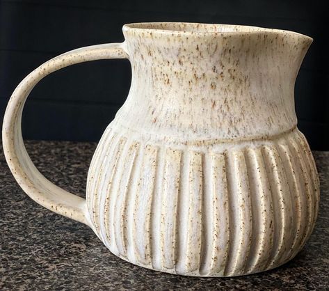 Mayco Alabaster, Pottery Inspo, Speckled Clay, Ceramic Jug, Handmade Pottery, Wheel, Carving, Ceramics, 10 Things