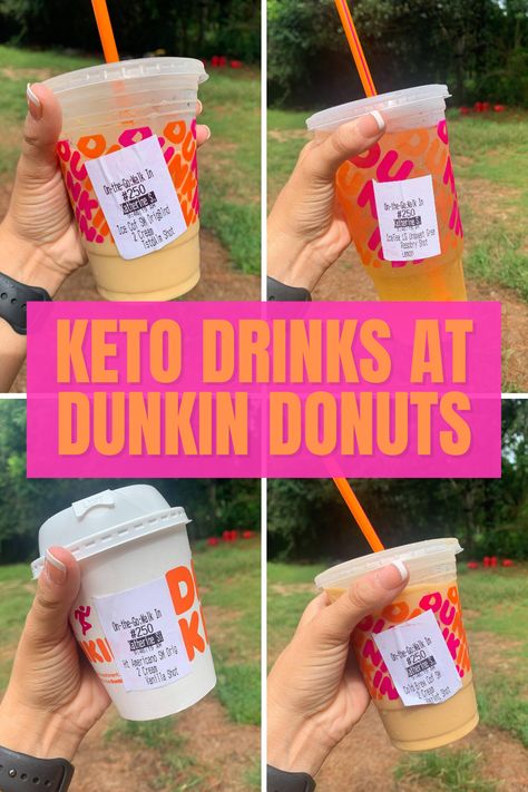 Drinks At Dunkin, Fast Food Keto, Sugar Free Iced Coffee, Best Dunkin Donuts Drinks, Keto Iced Coffee, Dunkin Donuts Iced Coffee Orders, Dunkin Donuts Coffee Drinks, Duncan Donuts, Healthy Coffee Drinks