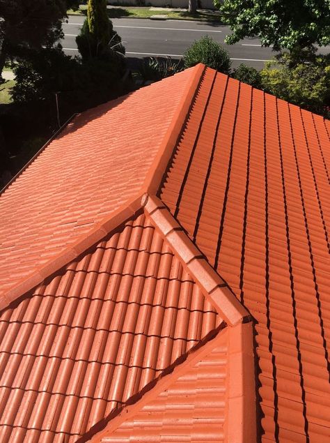 Roof Painting Services in Adelaide Metal Roof Construction, Hip Roof Design, Roof Painting, Best Exterior House Paint, Roofing Design, Roof Restoration, Gazebo Plans, Roof Paint, Terracotta Roof