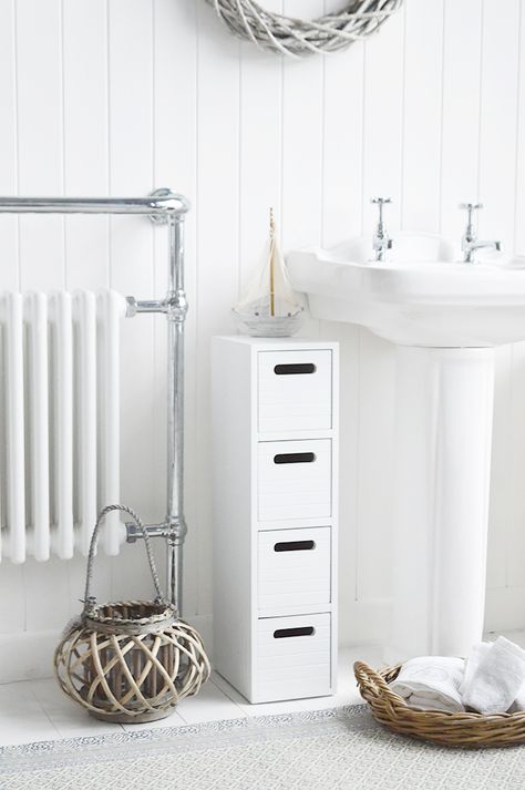 Dorset 17cm very slim narrow white bathroom storage furnitue with 4 drawers Bathroom Narrow Storage, Slimline Bathroom Storage, Narrow Bathroom Storage Cabinet, Narrow Bathroom Cabinet, White Bathroom Storage Cabinet, Small Bathroom Furniture, Narrow Bathroom Storage, Slim Bathroom Storage Cabinet, Small Bathroom Storage Cabinet