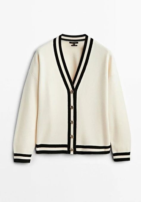 Massimo Dutti Women, Style Cardigan, Cardigan Top, Knitting Women Sweater, White Cardigan, Casual Style Outfits, New Wardrobe, Massimo Dutti, Outfits Casuales