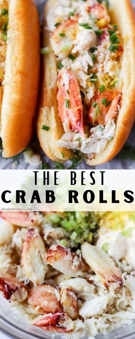 Crab Recipes Easy, Lobster Roll Recipes, Crab Sandwich, Rolled Sandwiches, Crab Salad Recipe, Crab Rolls, Crab Meat Recipes, Crab Dishes, Seafood Chowder