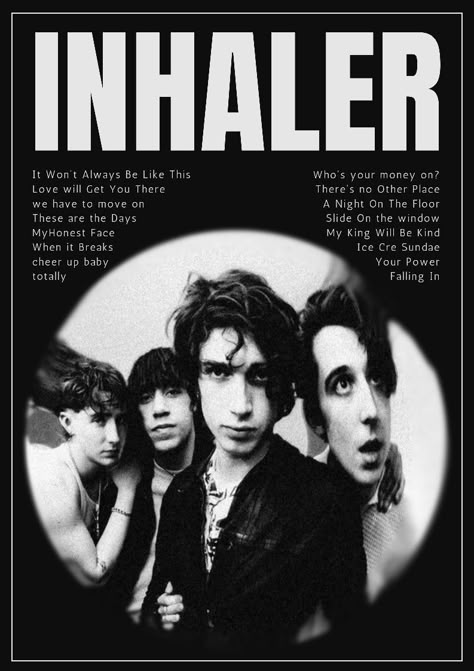 Hers Band Poster, Inhaler Band Poster, Band Posters On Wall Bedroom, Inhaler Poster, Band Poster Wall, Inhaler Band, Posters Music, The Voidz, Band Poster