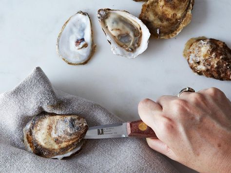 Can't Make it to Mardi Gras? Throw a New Orleans-Style Jazz Brunch Instead | Shuck Some Oysters | FATHOM Oyster Restaurant, Oyster Knife, Oyster Fork, Shucking Oysters, Happy As A Clam, Fresh Oysters, Food Photography Styling, Food 52, Food Styling