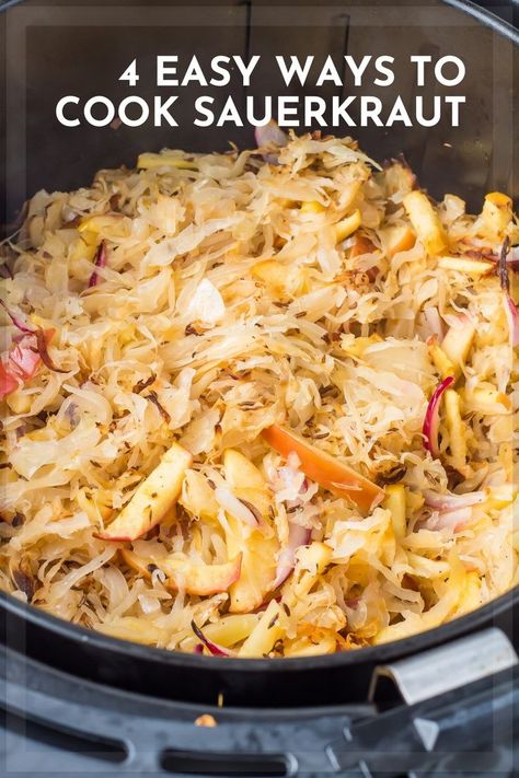 Cooking Sauerkraut, Easy Sauerkraut Recipe, Homemade Sauerkraut, Sauerkraut Recipes, Hearty Dinner, Eastern European, Potato Dishes, Grilled Vegetables, Learn To Cook