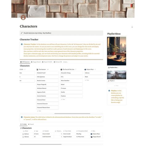 🌟 Writer’s Dream Workspace: Custom Notion Template 🌟 So excited to share one of my latest projects—a fully customized Notion Writer Hub created for the talented Nikki! ✍️📚 Nikki needed a space to track her writing projects, develop characters, manage plot ideas, and even curate playlists and ambiance links to set the perfect mood for her stories. We worked together to create a sleek and organized Writing Hub where all of that (and more) lives in one space! 💡 Key Features: - Character & Cha... Notion For Writers, Notion Template Work, Notion Template For Work, Management Aesthetic, Notion Project Management, Work Notion, Notion Aesthetic Template, Template For Project, Notion Workspace