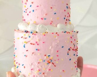 Candyland Theme Birthday Party, Diy Fake Cake Prop, Fake Cakes For Display Diy, Fake Cake Ideas, Candyland Photoshoot, Candy Themed Christmas Decor, Cake Costume, Prop Food, Faux Desserts