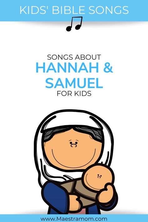 Simple Bible songs for kids about Hannah and Samuel! 5 Songs to teach little ones all about Samuel & Hannah at home, church, Bible class, Sunday school, or VBS songs. Simple and set to familiar tunes. Let's sing Bible songs! Hannah Bible Story Craft, Hannah Gives Samuel To God Craft, Hannah And Samuel Activities, Hannah And Samuel Crafts And Bible Story, Hannah And Samuel Craft For Kids, Samuel Bible Craft, Samuel Bible Story, Hannah And Samuel, Vbs Songs