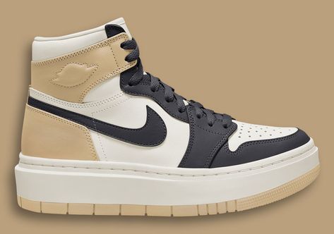 Tan And “Black Toe” Styling Lands On The Air Jordan 1 High Elevate Jordan 1 Elevate High, Jordan 1 Elevate, Styling Jordans, Black Color Combination, Vintage Trends, Air Jordan 3, Swag Shoes, Air Jordan 1 High, Jordan 1 High