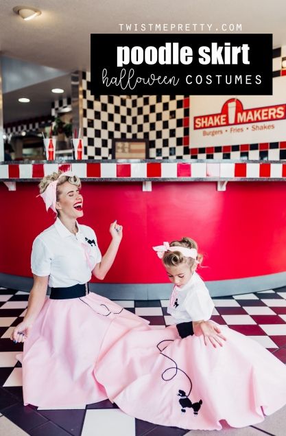 1950 Costume Ideas, Poodle Skirt Halloween Costume, 1950 Costumes, 50s Halloween Costumes, Hairstyles For Halloween, 50's Hairstyles, Poodle Skirt 50s, 1950s Poodle Skirt, Poodle Skirt Costume