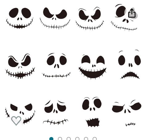 Xmas Pumpkins, Halloween Christmas Ornaments, Jack O Lantern Scary, Vinyl Ornaments, Jack Skellington Faces, Cartoon Skull, Easy Disney Drawings, Halloween Cartoon, Adornos Halloween