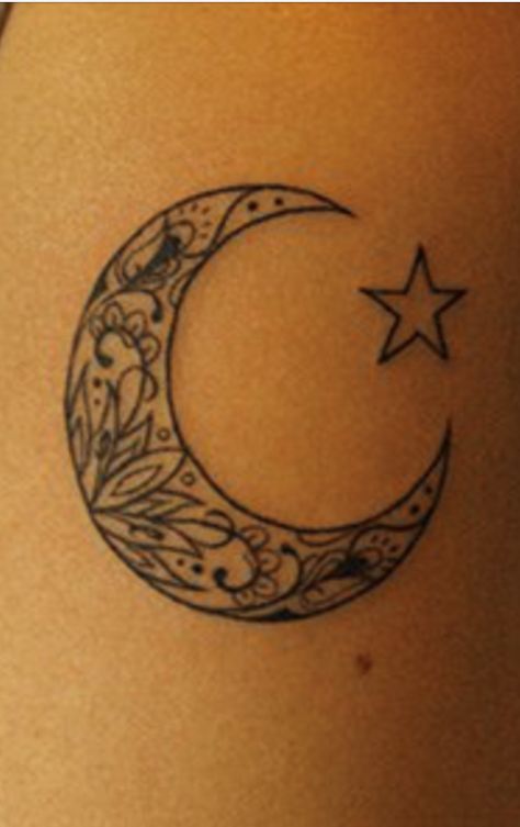 Turkish Tattoo, Moon Star Tattoo, Half Moon Tattoo, Remembrance Tattoos, Chic Tattoo, Moon Tattoo Designs, Star Tattoo, Gorgeous Tattoos, Dragonfly Tattoo