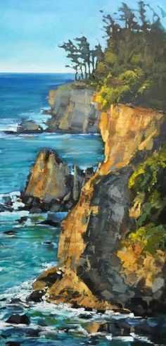 900+ idées de Paysages en 2022 | peinture paysage, paysage, peinture Abstract Cliff Painting, Big Ocean Painting, Rock Cliff Painting, Big Sur Watercolor, Big Oil Painting Ideas, Ocean And Mountain Painting, Ocean Cliff Painting, Big Sur Painting, Cliff Drawing