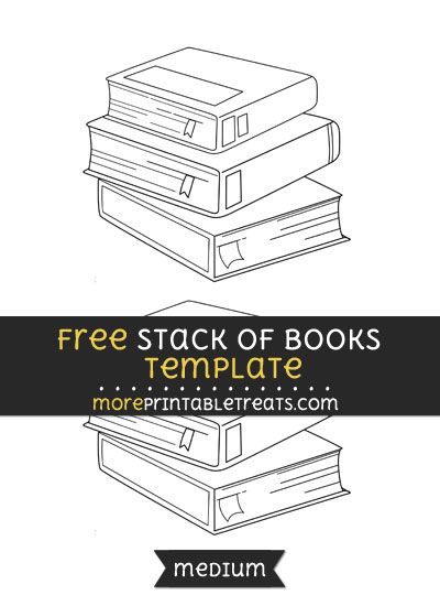 Free Stack Of Books Template - Medium Book Outline, School Template, Stained Glass Patterns Free, Book Spine, Computer Paper, Wood Book, Printable Books, Black And White Lines, Book Template