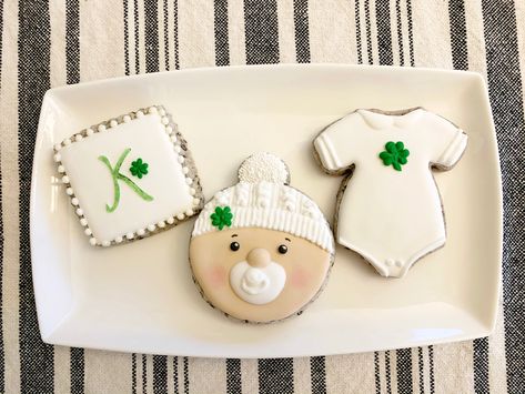 Irish Baby Shower Ideas, Baby Sugar Cookies, St Patricks Baby, Baby Taylor, Irish Baby, Baby Cookies, Baby Shower Cupcakes, Baby 2