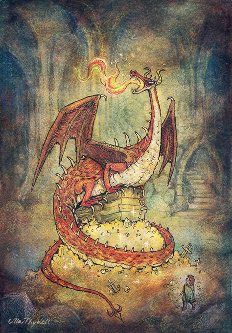 Smaug by https://www.deviantart.com/ullakko on @DeviantArt Tolkien Artwork, Tolkien Illustration, Hobbit Art, Arte Nerd, Middle Earth Art, Lotr Art, Tolkien Art, Jrr Tolkien, Arte Animal