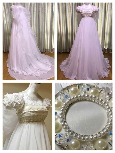 Princess Serenity dress Princess Serenity Dress, Sailor Gaurdians, Sailor Moon Dress, Sailor Moon Wedding, Sailor Princess, Japanese Traditional Clothing, Moon Wedding, Sailor Moon Cosplay, Princess Serenity