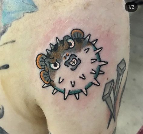 Japanese Puffer Fish, Puffer Fish Art, J Tattoo, American Traditional Tattoo Ideas, Traditional Tattoo Ideas, Traditional Style Tattoo, American Tattoos, Puffer Fish, Traditional Tattoo Art