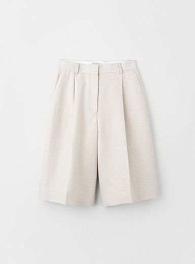 Admira pleated bermudas | Tiger of Sweden | Shop Women's Shorts & Bermuda Shorts Online | Simons Swedish Brands, Dressy Fashion, Chic Casual, Tiger Of Sweden, Linen Trousers, Long Shorts, Mens Trousers, Look Chic, Wide Leg Trousers