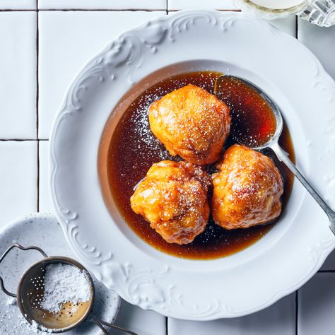 Golden-syrup Dumplings Recipe | Woolworths Golden Syrup Recipes, Golden Syrup Dumplings, Australian Desserts, Chia Parfait, Impressive Dinner, Comfort Desserts, Dumplings Recipe, Fruits For Kids, Custard Powder