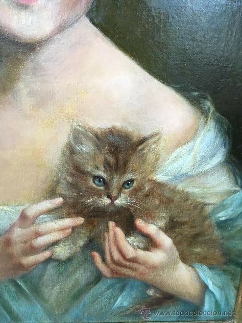 Vintage Princess Aesthetic, Painting Cat, Ethereal Art, Detail Art, Cat Painting, Vintage Cat, Old Art, Pastel Aesthetic, Portrait Art