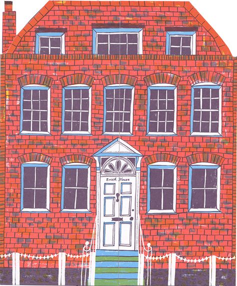 Alice Pattullo Edward Bawden, Brick House Designs, Nice Cake, Zine Design, Building Illustration, House Illustration, Town House, Gcse Art, Beautiful House