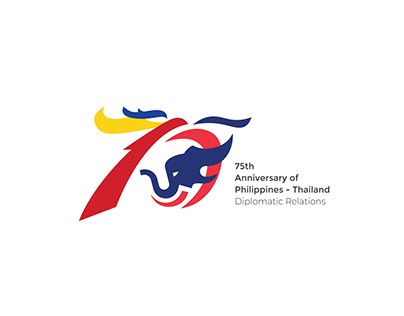 Thailand Logo Design, Diplomatic Relations, Philippines Logo Design, School Anniversary Logo, Diplomatic Relations Logo, 75 Logo Design, 75 Anniversary Logo, Thailand Logo, Thailand Illustration