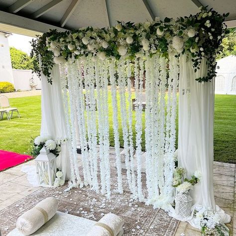 Pink Wisteria on Instagram: "Presenting our Nikkah partition! The weather conditions were absolutely crazy, flashes of rain and wind! But we still managed to have this outside for the beautiful bride. To enquire for your special day please DM @pink__wisteria Venue @blottscountryclub #bride #bridesmaids #nikkah #nikkahpartition #nikkahparda #nikkahceremony #wedding #bridetobe #groom #bridal #bridalshower #pakistaniwedding #indianwedding #arabwedding #weddings #happycouple #nikkahideas #nikk Nikkah Partition, Nikkah Inspiration, Nikah Bride, Pink Wisteria, Arab Wedding, Muslim Wedding, Pakistani Wedding, Wisteria, Happy Couple