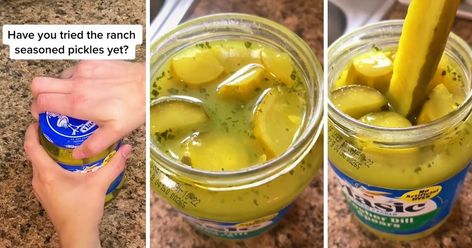 Pickles And Ranch Packet, Ranch Dill Pickles Recipe, Ranch Pickles, How To Make Ranch, Jar Of Pickles, Bacon Dishes, Tiktok Creator, Ranch Potatoes, Tiktok Recipes