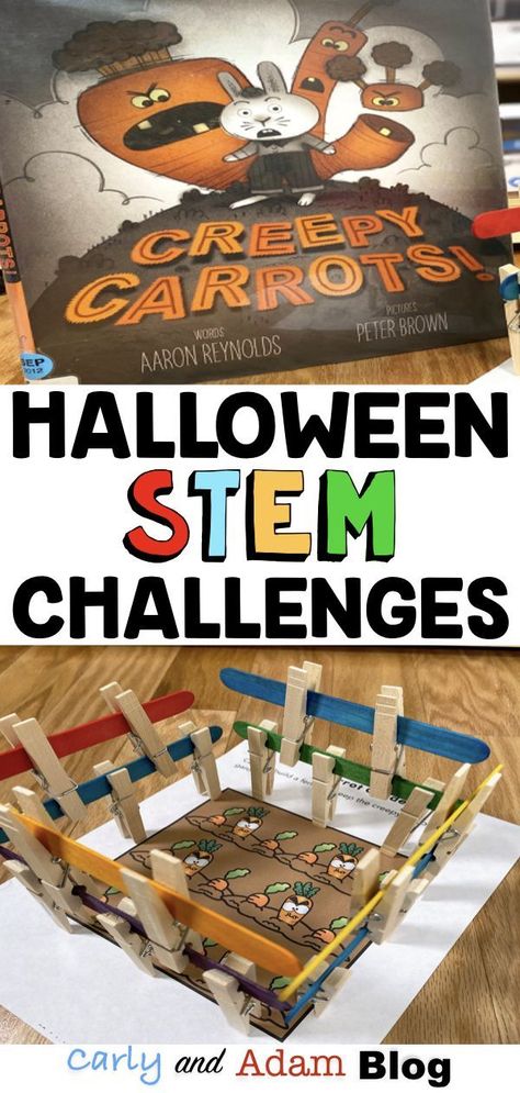 The Best Halloween Read Alouds and STEM Challenges: Read aloud books are the perfect way to set up a STEM challenge. Connecting STEM to stories helps students relate to the problem in a more meaningful way! Integrate reading, writing, and STEM with these top 4 Halloween read alouds and STEM challenges! #stemchallenges #halloweenactivities Halloween Read Alouds, Halloween Stem Challenge, Fall Stem Activities, Halloween Stem Activities, Halloween Classroom Activities, Writing Challenges, Kindergarten Stem, Elementary Stem Activities, Halloween Lesson