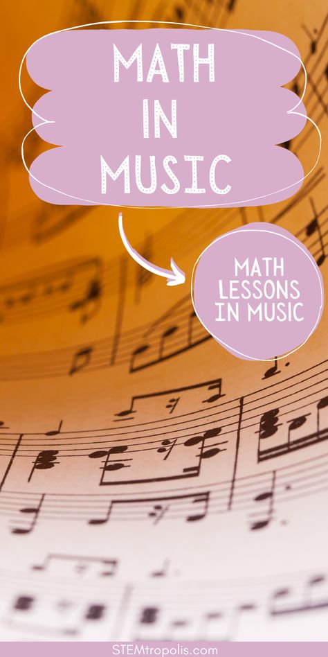 Math and Music go hand in hand.  It's often math concepts that make rhythm and harmony work.  You don't need to know complex formulas or calculations to appreciate music, though the math is working away behind the scenes as we listen.  Click to learn how math and music join forces to make the sounds and songs we love. Math And Music, Music Math, Steam Challenges, Stem Programs, Math Madness, Hand Painted Bottles, Math Activities For Kids, Teaching Time, Fish Crafts