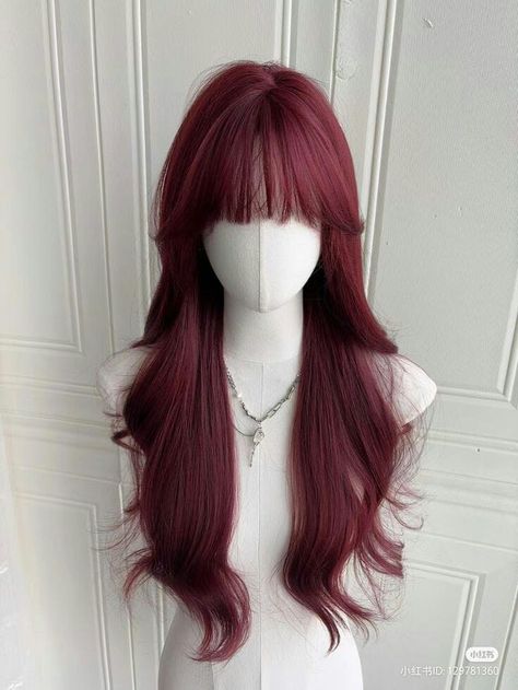 Wigs Aesthetics, Pelo Color Vino, Hair Stages, Flame Hair, Hair Doctor, Peekaboo Hair, Cherry Hair, Hair Inspiration Long, Dark Hair With Highlights